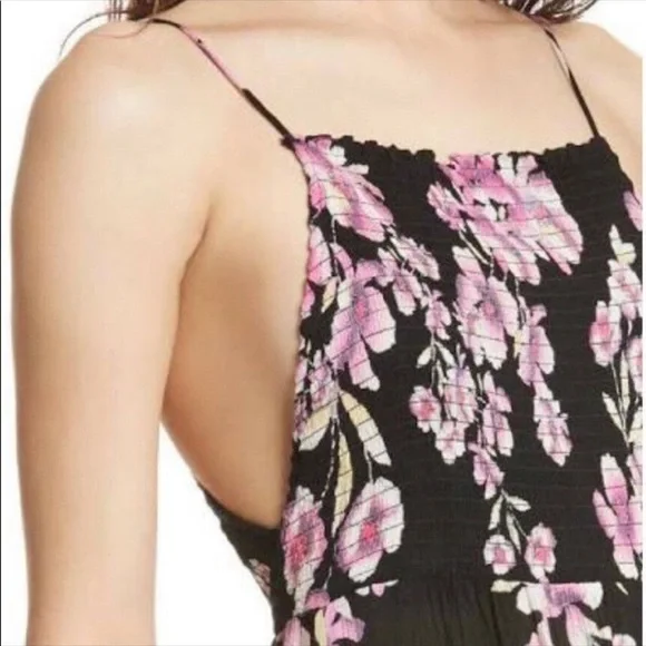 Free People Black Garden Party Floral Maxi Dress NWOT - Picture 6 of 15